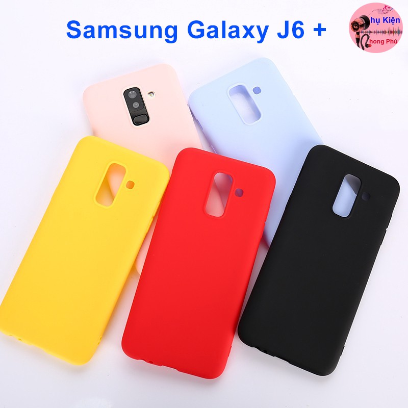 Ốp Lưng Silicon Samsung Galaxy J4+ / J6+ Gồm 7 Màu Tùy Chọn: Đỏ, Đen, Xanh Blue, Hồng, Vàng, Trắng, Tím