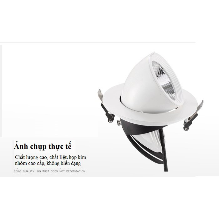 Đèn Led Âm Trần Đế Xoay 360 Độ 7W, Đèn Soi Tranh, Trang Trí Shop HL Lighting