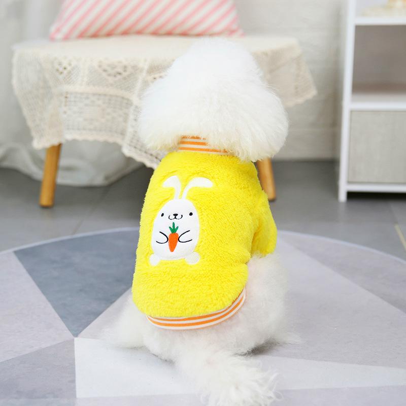 Quần áo chó mèo thú cưng: Áo nỉ lông họa tiết thỏ carot