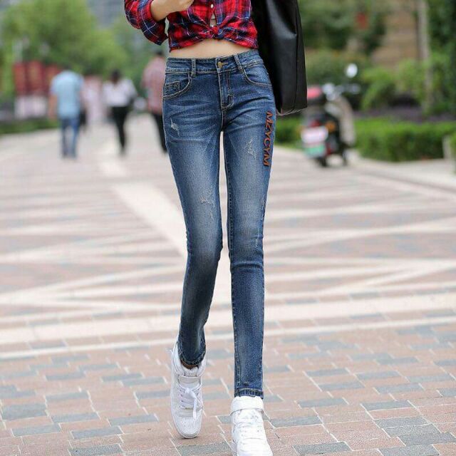 Quần jean nữ cao cấp chất co giãn kiểu dáng phong cách NP1090