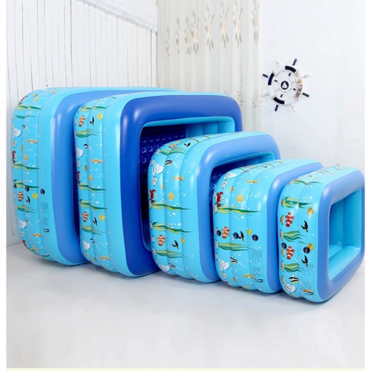 bể bơi phao bơm hơi cho bé 1m5 1m8 2M1 - 3 tầng loại dày em bé Babyjoy Mart