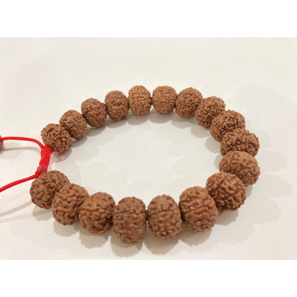 Vòng tay bồ đề Kim Cang 9 cánh 15mm nâu gỗ tự nhiên Nepal - Nepali Handmade Natural Rudraksha Bead of 9 Mukhis Bracelet