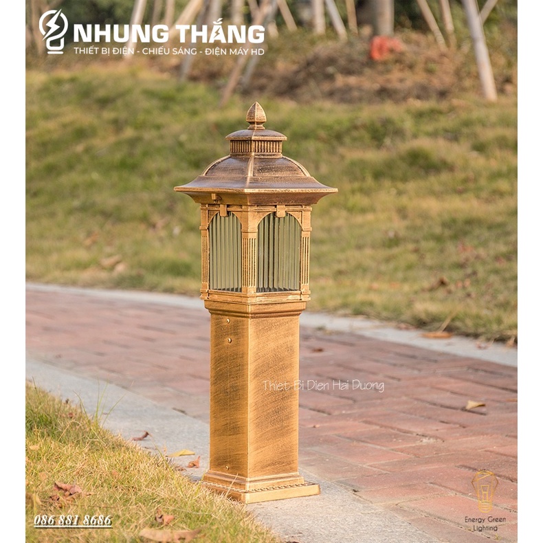 Đèn Cột Trang Trí Sân Vườn Cổ Điển DSV-1172 Chống Nước - Chiều Cao 62cm - Cắm Điện 220V - Kèm Bóng G45 - Bảo Hành 1 Năm
