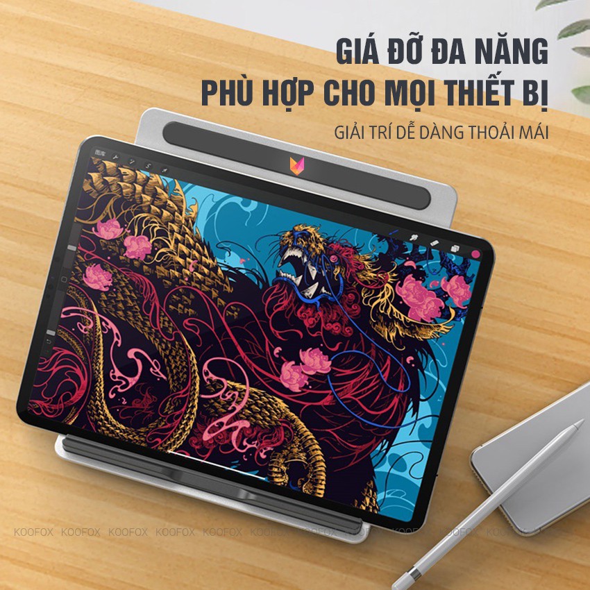 [CAO CẤP✅] Đế Nhôm Điều Chỉnh Độ Cao Tản Nhiệt, Chống gù lưng Dành Cho Macbook, Laptop, Ipad - KOOFOX