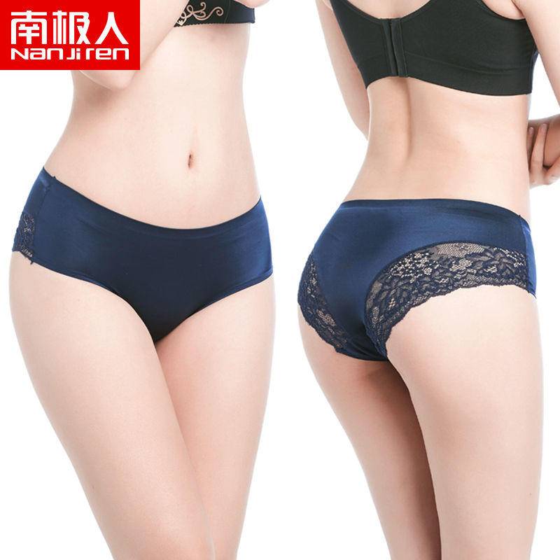 Quần lót 100% Cotton không đường may phối ren quyến rũ cho nữ