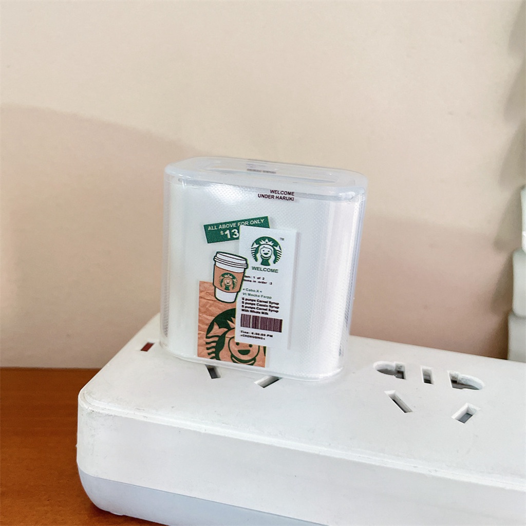 Vỏ Bọc Bảo Vệ Hộp Sạc Tai Nghe Apple 20 / 18w Bằng TPU Mềm Họa Tiết Hoa Và Starbucks Kaws Dễ Thương