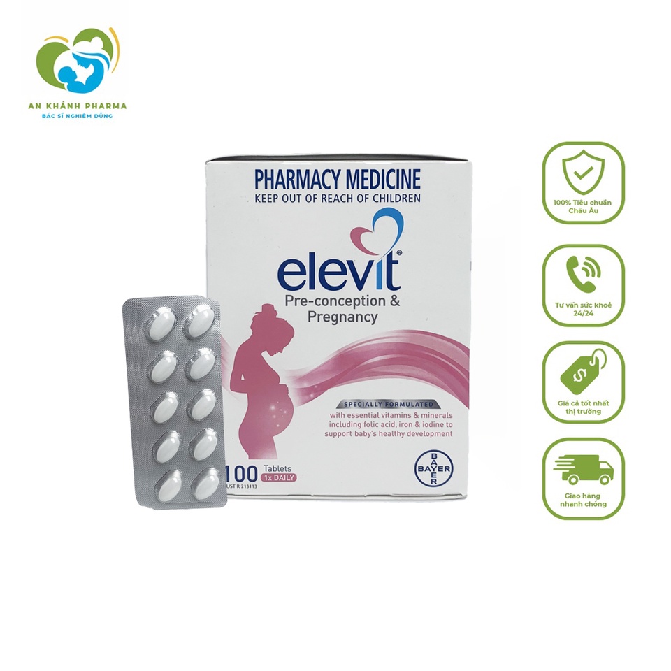 Vitamin Tổng Hợp Elevit Cho Mẹ Bầu-Tăng Cường Sức Khỏe Trước, Trong và Sau Thai Kỳ (30 Viên/ Hộp) [CHÍNH HÃNG]