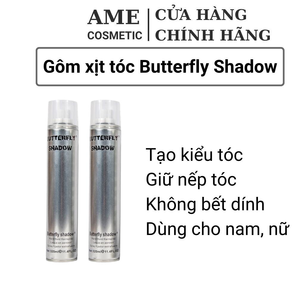 Gôm Xịt Tóc Nam Nữ Butterfly Shadow Keo Xịt Giữ Nếp Tóc Cố Định Tóc 320ml Chính Hãng Nội Địa Trung AME shop