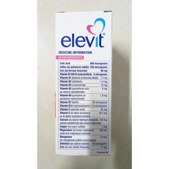 Vitamin tổng hợp Eleit Hộp 100 viên (Úc). Bổ sung vitamine cho phụ nữ trước, trong khi mang thai, cho con bú.