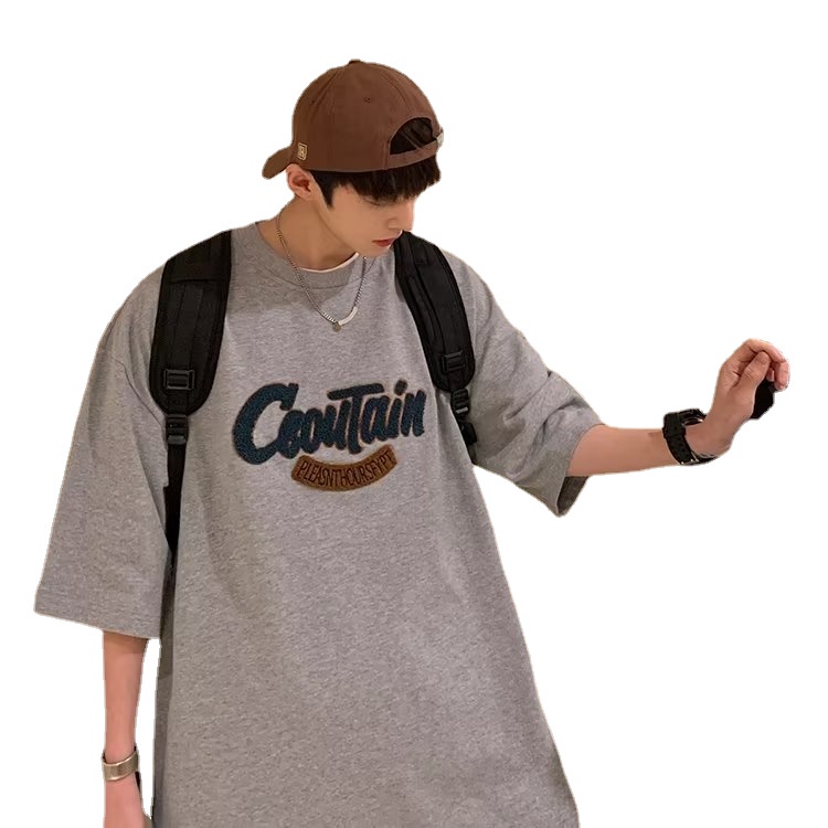 Áo Thun Dáng Rộng In Chữ Phong Cách Hip Hop Đường Phố Hàn Quốc Thời Trang Mùa Hè Cho Nam Và Nữ Cỡ Lớn M-8XL