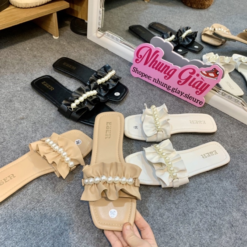 Dép lê nhún bèo ngọc siêu xinh đế bệt mã 792