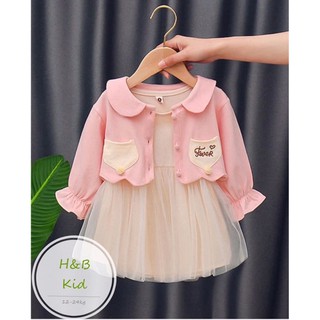 Váy tiểu thư kèm khoác choàng cho bé