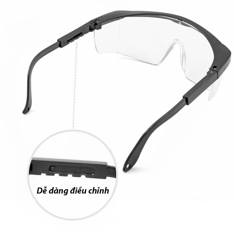 Kính bảo hộ chắn bụi, mưa, sương trong suốt bảo vệ mắt an toàn về đủ 2 màu
