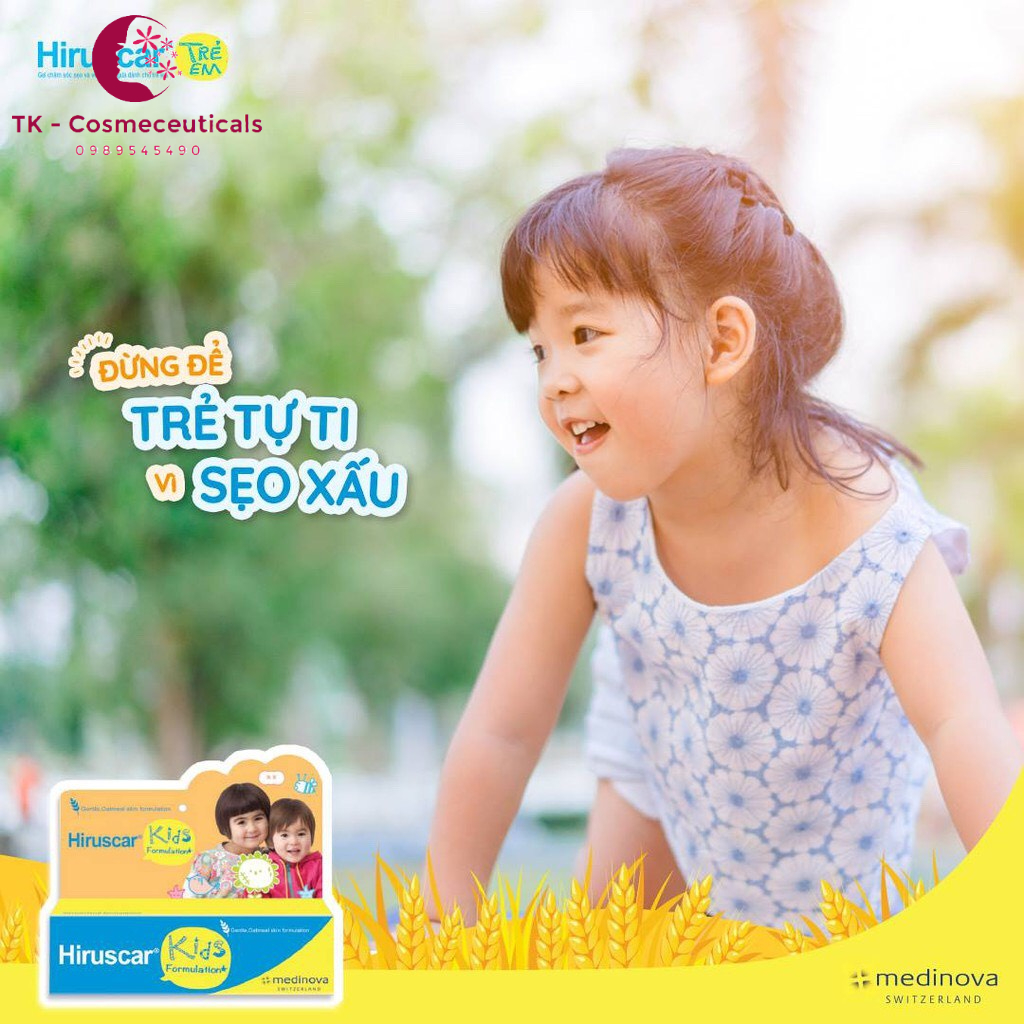 Hiruscar Gel Làm Mờ Sẹo, Thâm Mụn Cải Thiện Sẹo Vừa, Sẹo Lõm, Sẹo Thâm - Người Lớn, Trẻ Em - 10g