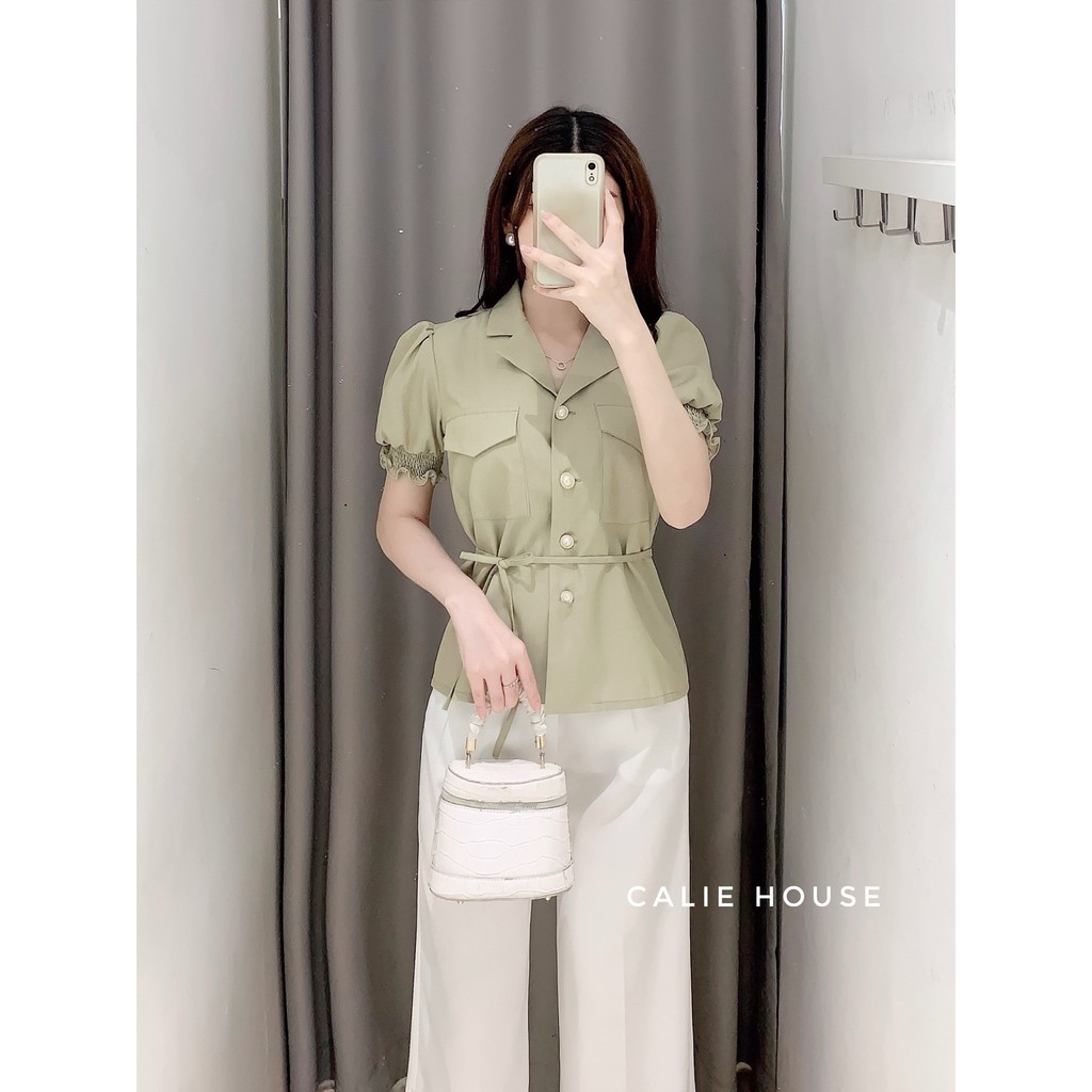 Áo tay chun 2 túi ngực thời trang công sở Calie House A250 | BigBuy360 - bigbuy360.vn