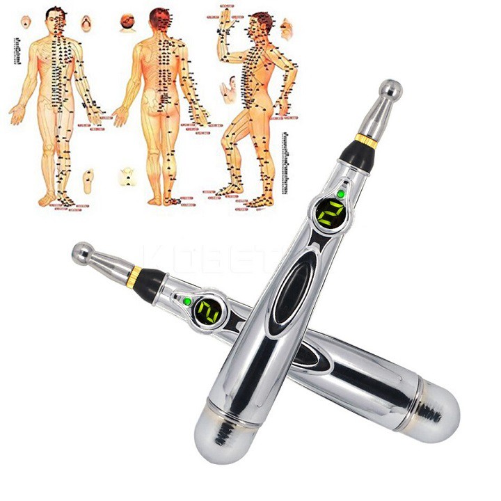 Bút châm cứu day huyệt xung điện 3 đầu cao cấp, bút xung huyệt châm cứu trị liệu massage Pen W912