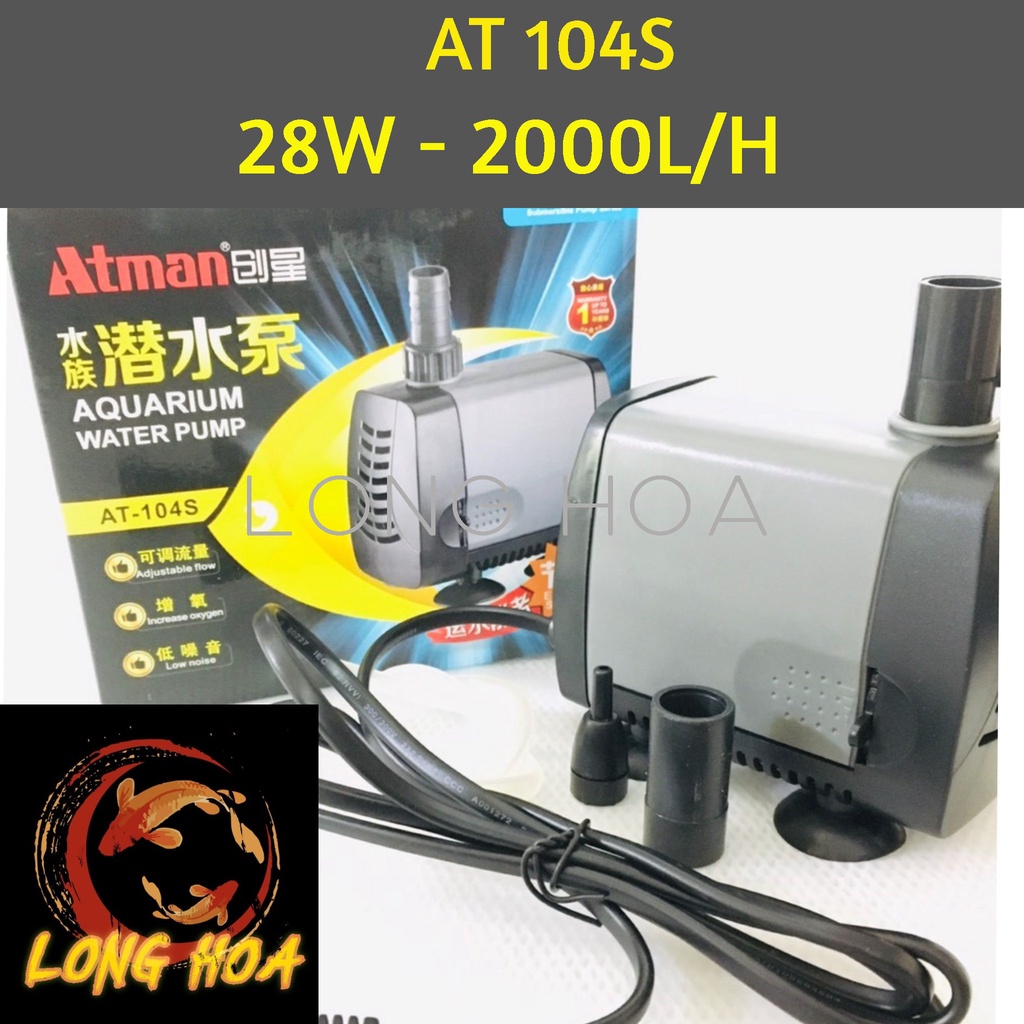 [Mua 1 tặng 1] Combo Máy bơm ATMAN 104S + 100 gram đá nham thạch lọc nước hồ cá