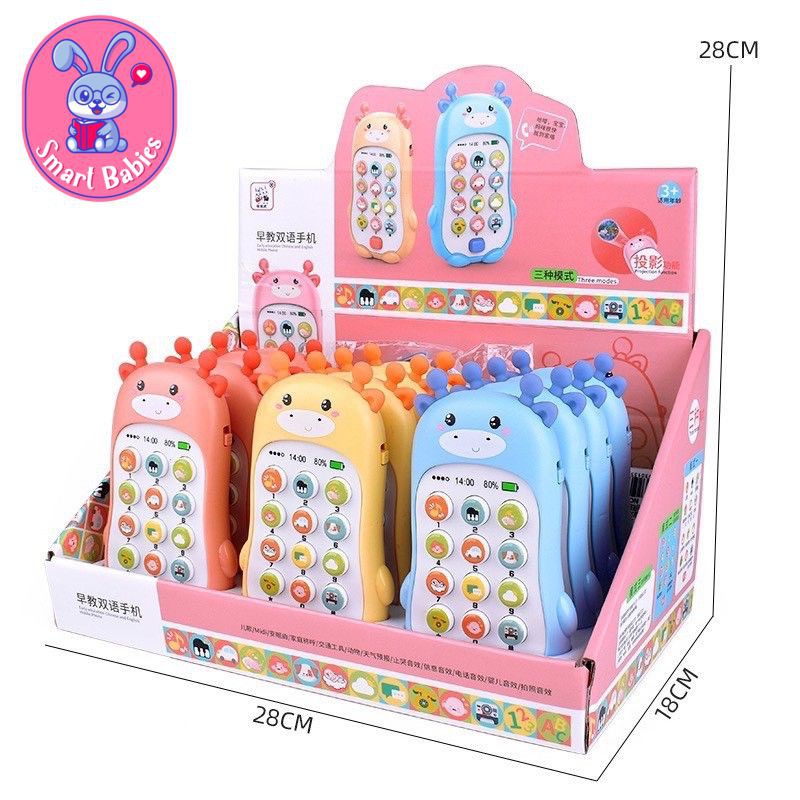 Điện thoại đồ chơi trẻ em thông minh có nhạc cho bé có kèm pin