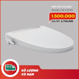 Nắp bồn cầu thông minh Inax CW-S32, nắp bồn cầu rửa cơ không dùng điện thay thế các loại bồn cầu, tặng kèm ốc dài