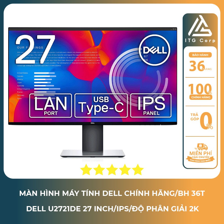 Màn hình Dell U2721DE 27 Inch Độ phân giải 2K IPS