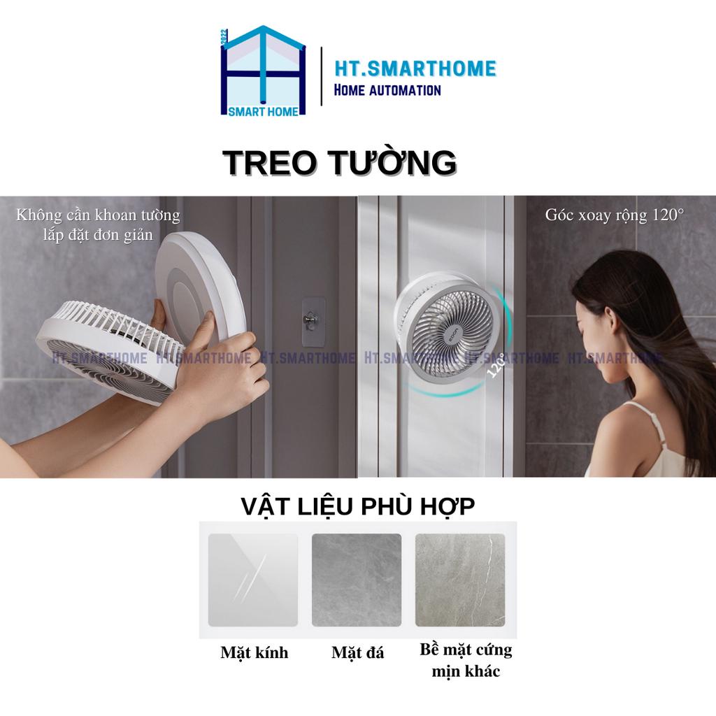 Quạt tích điện mini Edon E808 để bàn, treo tường - Thời gian sử dụng lên đến 10h 4000mAh tích hợp đèn