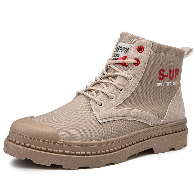 Giày Bốt Martin Vải Canvas Cổ Cao Phong Cách Retro Thời Trang Thu Đông Cho Nam 2021 | BigBuy360 - bigbuy360.vn