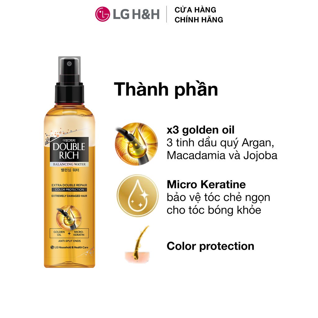 [Mã FMCGMALL -8% đơn 250K] Combo 2 Nước dưỡng tóc Double Rich nuôi dưỡng tóc óng mượt 250ml/chai