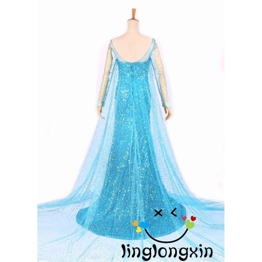 Đầm dài nữ hoá trang công chúa Elsa cho người lớn