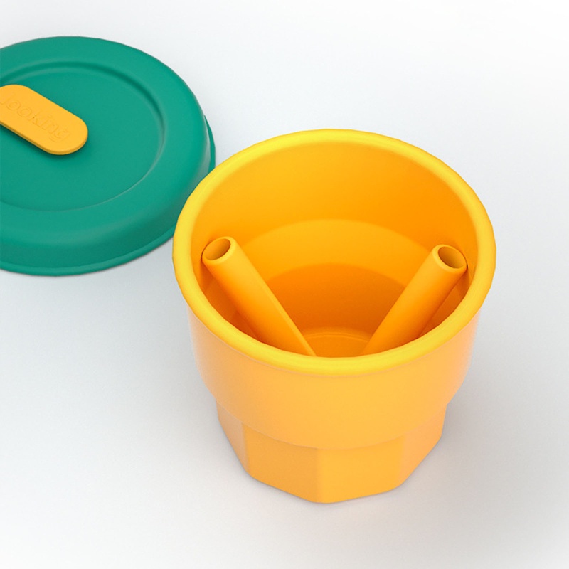 Cốc Uống Nước Silicone Có Ống Hút Gấp Được Chống Bụi Cho Trẻ Em
