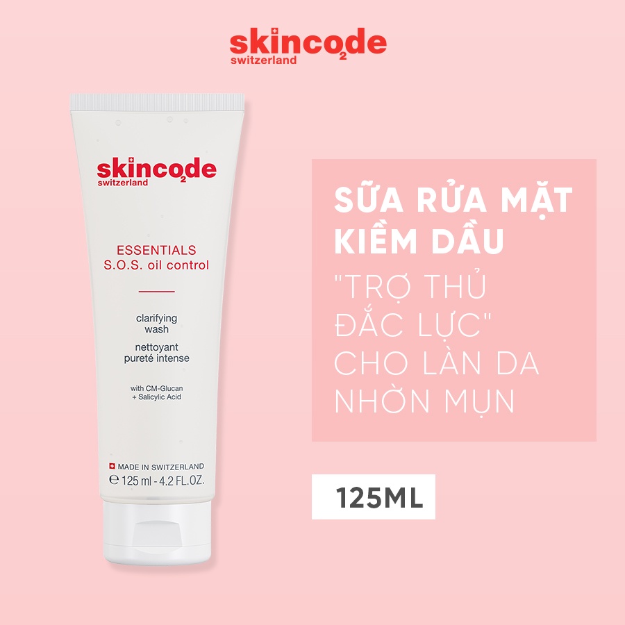 Sữa rửa mặt kiềm dầu Skincode Essentials S.O.S Oil Control Clarifying Wash 125ml - MS 1700