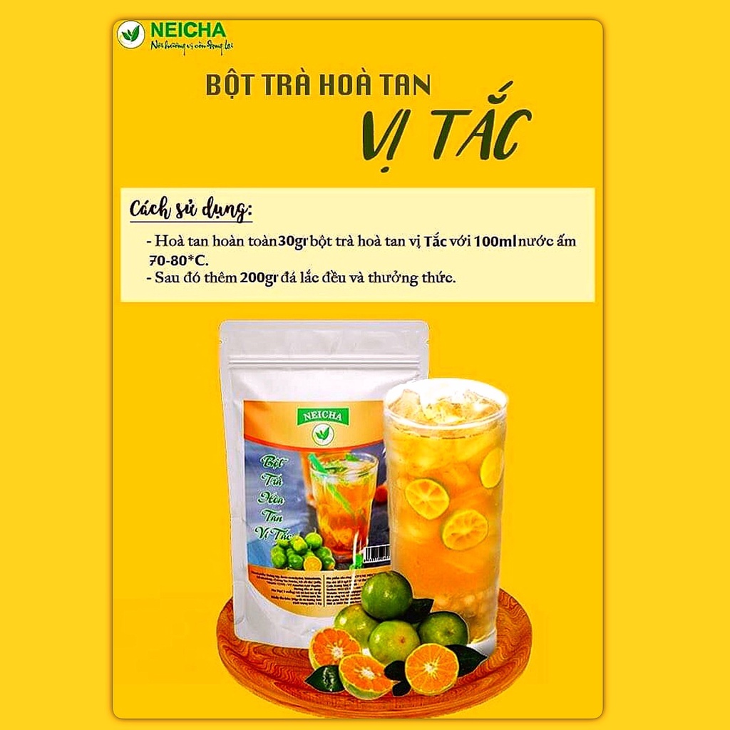 Trà Tắc Neicha hàng chính hãng/ Bột trà hoa quả PHA SẴN SIÊU NHANH thơm ngon chuẩn vị.