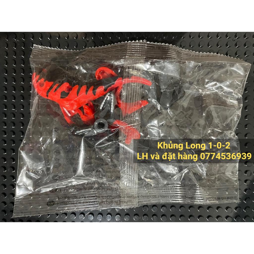 Khủng Long Dilophosaurus Phiên Bản Màu Đỏ Đen Jurassic World Hãng Lele Dài 12cm x Cao 8cm