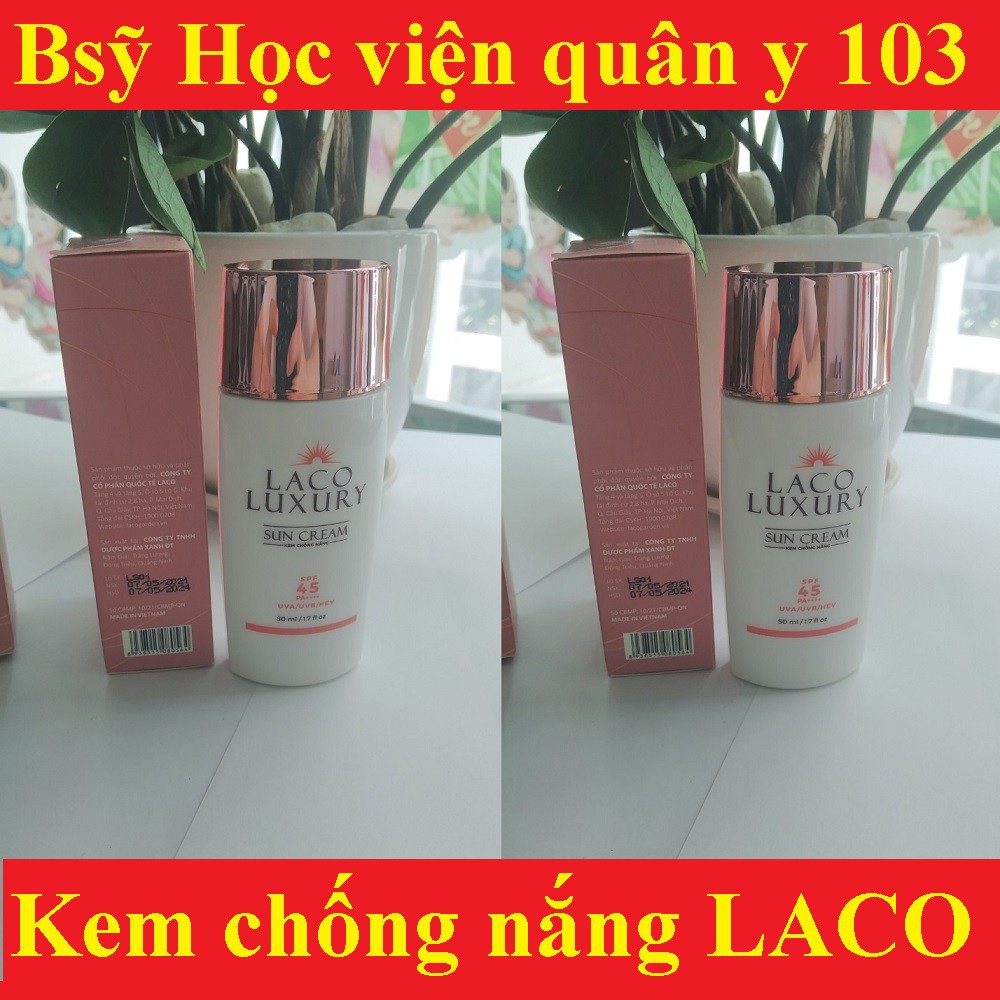 Kem Chống Nắng Laco Luxury Sun Cream 50ml, dưỡng trắng SPF45 PA++++ Lên Tone, Chống UVA, UVB, Không Nhờn, Kiềm Dầu