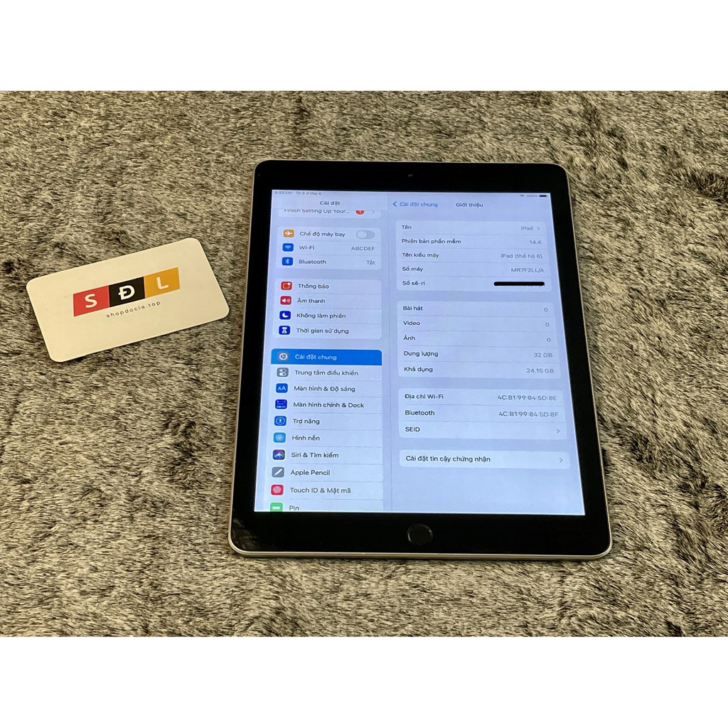 Máy tính bảng Apple iPad gen 6 (2018) 32GB WIFI bản unlock serial full chức năng