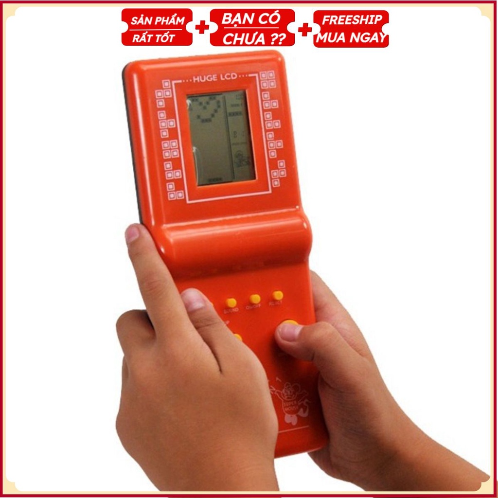 #Máy ĐIỆN TỬ XẾP HÌNH Cầm Tay Thần Thánh - Trò Chơi Game 4 Nút Tuổi Thơ Trẻ Em