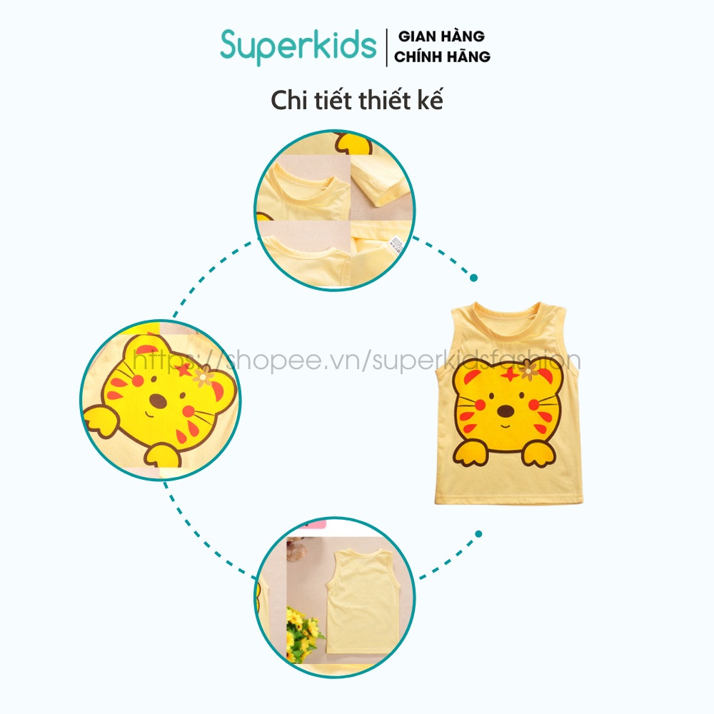 Áo sát nách in hình con vật ngộ nghĩnh cho bé 8-18kg QATE819