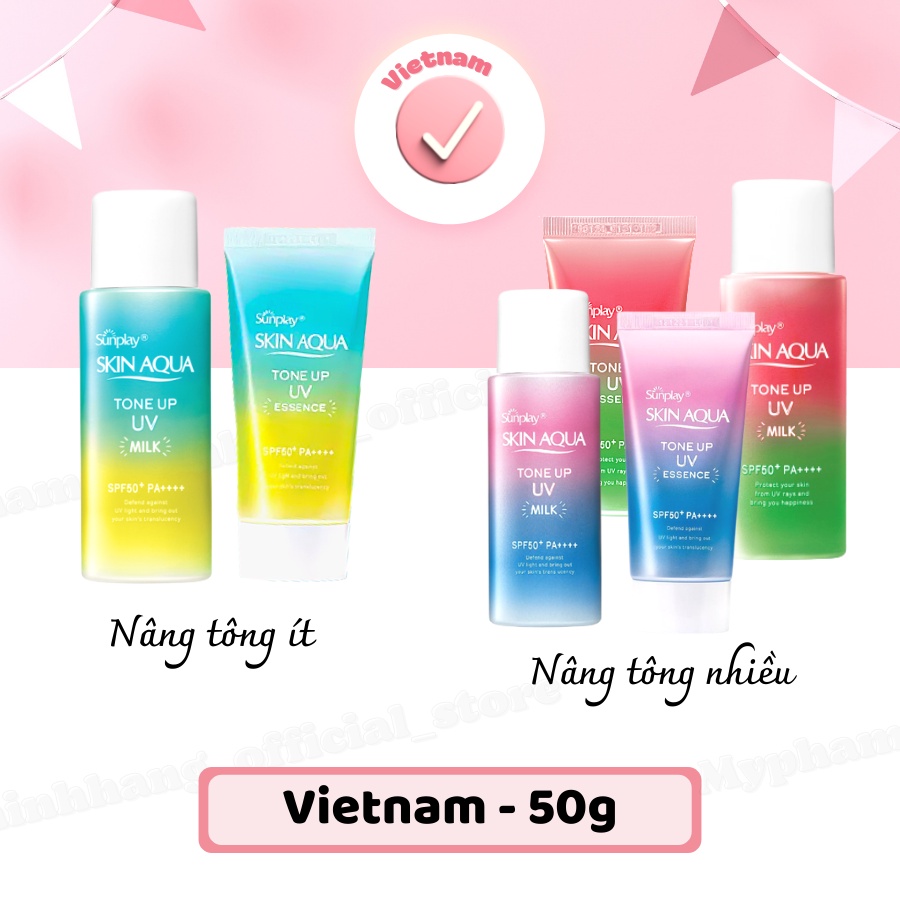 Kem chống nắng kiềm dầu nâng tông Sunplay Skin Aqua Tone Up UV Milk 50g