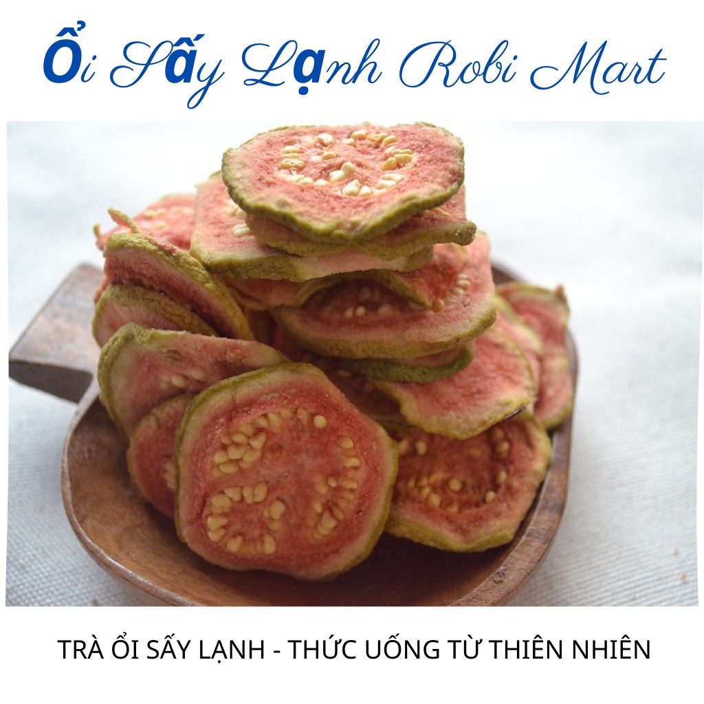 Ổi ruột đỏ thái lát sấy lạnh Robi Mart gói 200g - Lát đẹp hàng chính hãng