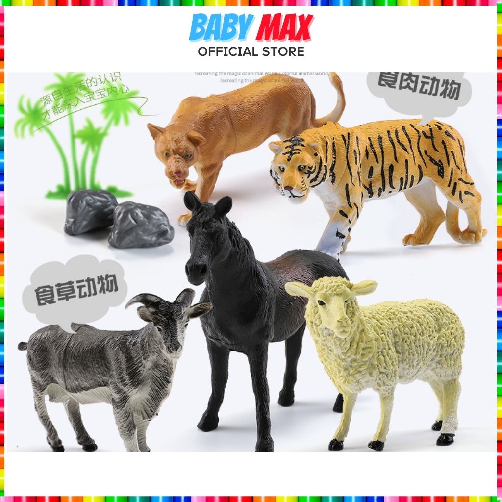 Bộ động vật 58 chi tiết cho bé mô hình đồ chơi động vật BABY MAX