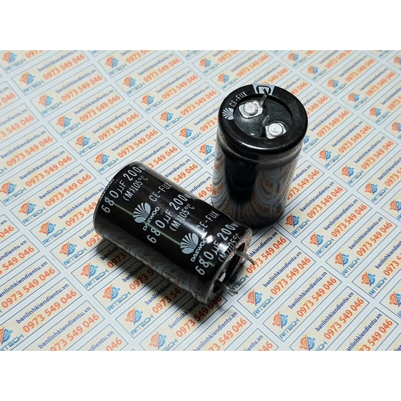 1 Chiếc tụ hóa Daewoo 680uF 200V 25x40mm chính hãng