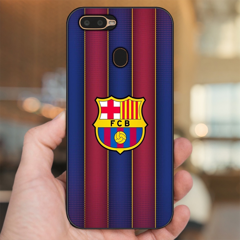 Ốp lưng Oppo A5S, A7, A12, F9 viền đen in hình Barcelona Barca