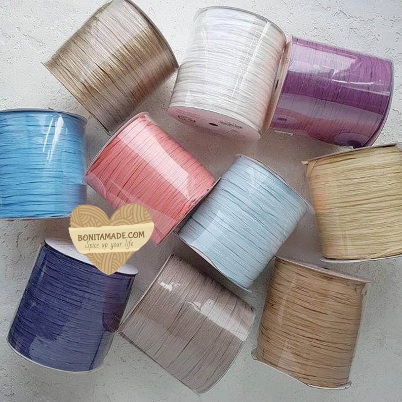 Raffia yarn | Sợi cọ raffia móc túi mũ lên sản phẩm rất nhẹ mát vintage hơn các loại sợi tổng hợp | Bonitamade