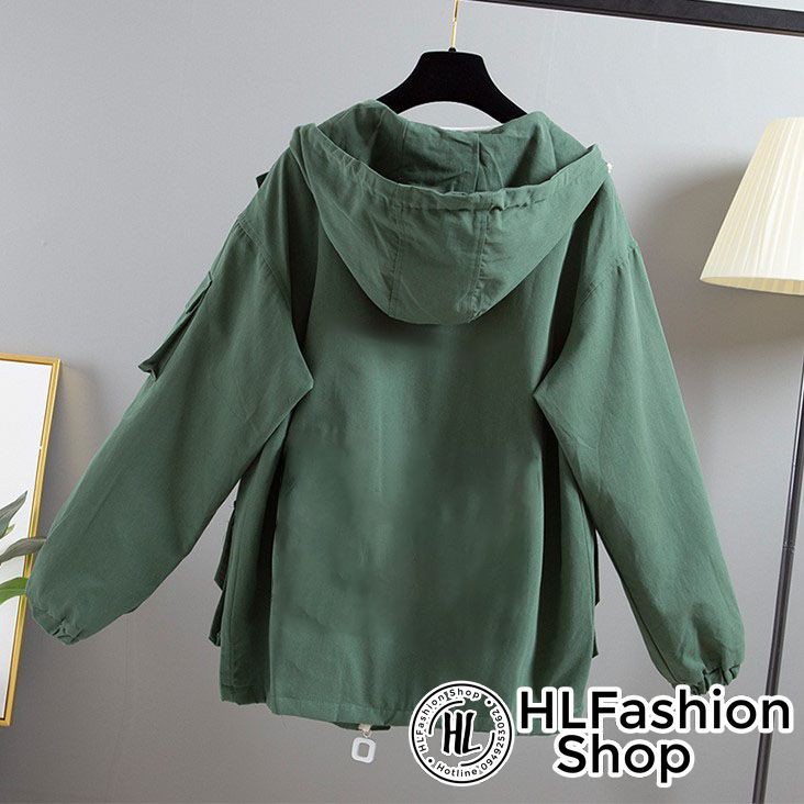 [Mã FAMARAL1 giảm 10K đơn 50K] Áo khoác nam nữ kaki 2 lớp Túi in chữ, áo khoác jean HLFashion