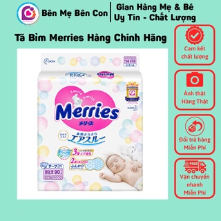 Bỉm merries/ tã dán/tã quần merries hàng nhập khẩu đủ size nb90/ s82/ m64/ m58/ l44/ xl38