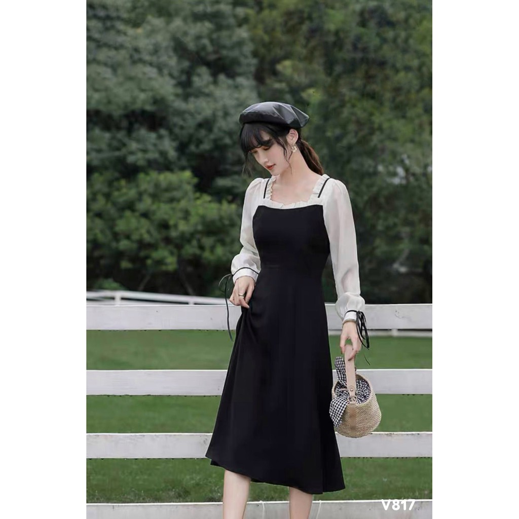 Váy vintage dáng dài tiểu thư 87 | BigBuy360 - bigbuy360.vn