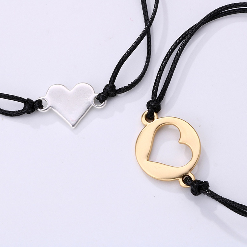 Flgo Vòng Tay Dây Sáp Bện Thủ Công Mặt Trái Tim Rỗng Cho Mẹ Và Bé Gái