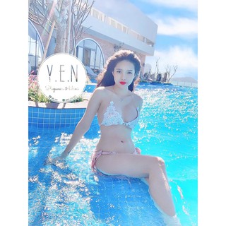 Đồ bơi bikini 2 mảnh ren đính đá
