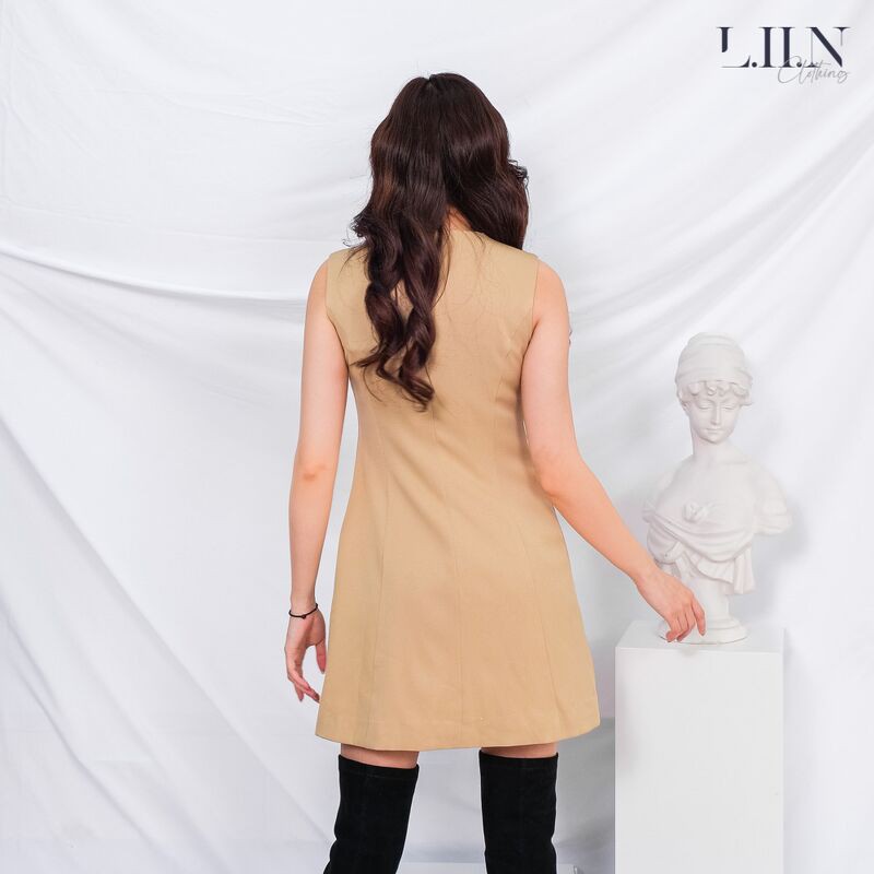 Áo gile nữ dáng dài LIIN CLOTHING màu be, phong cách hàn quốc, cá tính, năng động, thời thượng V5124