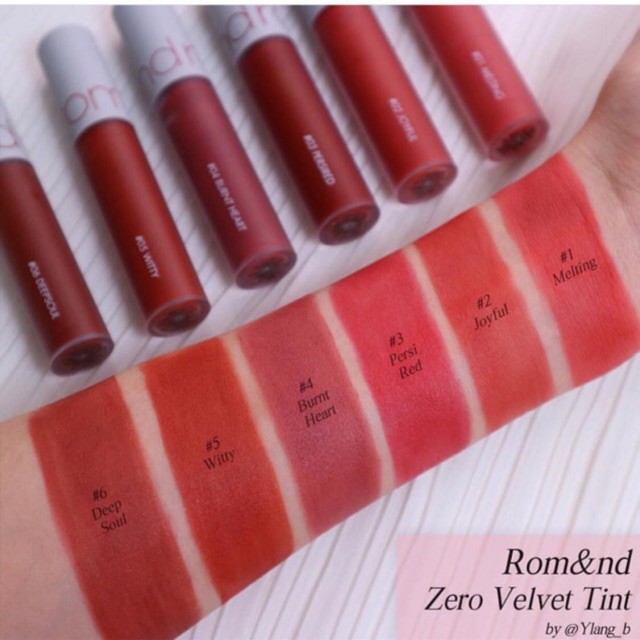 Son Kem Lì cực nhẹ môi Romand Zero Velvet Tint