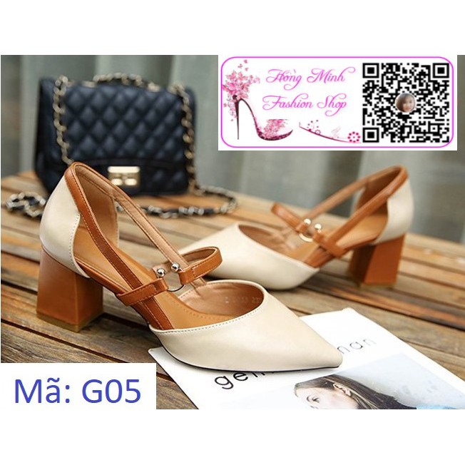 Giầy cao gót đế vuông ( 6.5cm )